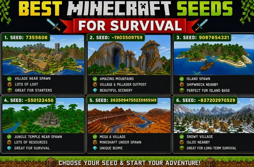 Best Minecraft Seeds for Survival